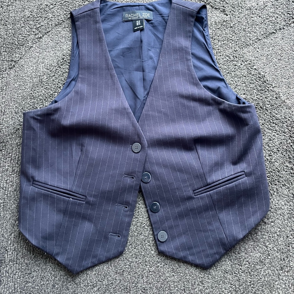 Rachel Zoe Dark Pinstripe Vest and Trousers set NWOT